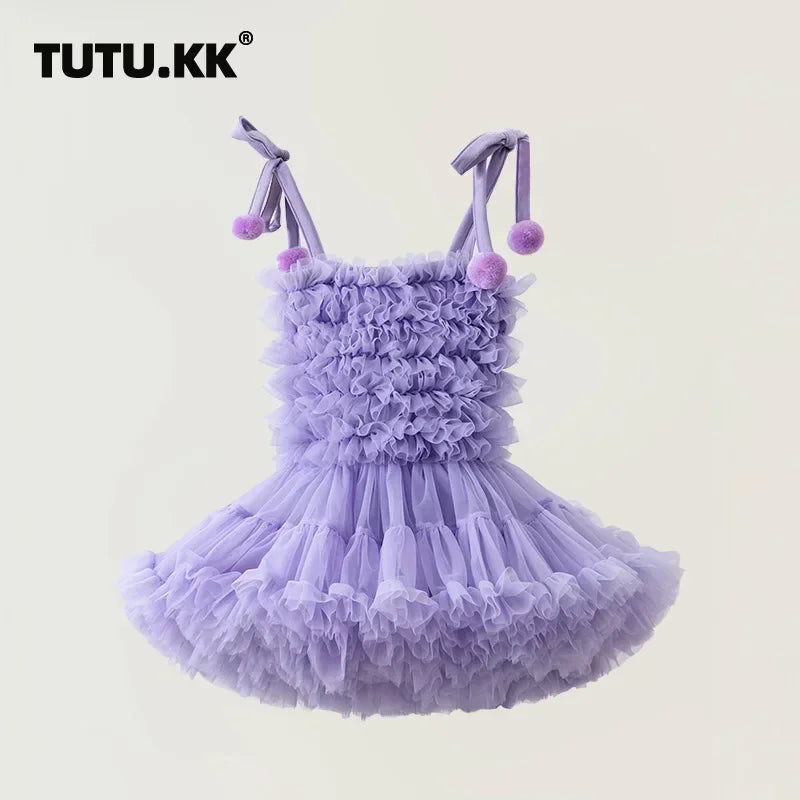 Girls Tutu Dress for Girls Baby Ball Gown Princess Party Vestido Casual Ruffled Bubble Photography Dresses Children Clothes L017