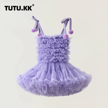 Girls Tutu Dress for Girls Baby Ball Gown Princess Party Vestido Casual Ruffled Bubble Photography Dresses Children Clothes L017