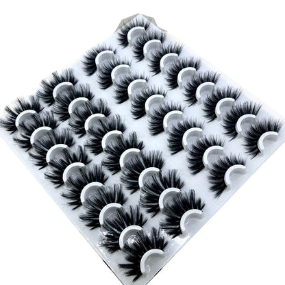 16 Pairs 3D Mink Lashes Natural False Eyelashes Dramatic Volume Fake Lashes Makeup Eyelash Extension Silk Eyelashes