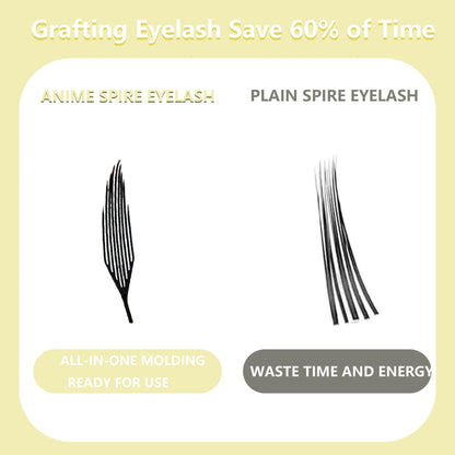 Anime Spire Eyelash Extension Feather Shape C/D Curl Premade Fans Tower Lashes Soft Lightweight Manga Effect False Lashes Makeup