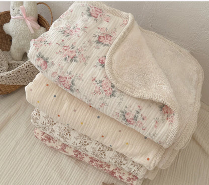 Muslin Baby Blanket Newborn Infant Swaddles Wrap Blankets Winter Fleece Thermal Crib Stroller Sleep Cover Soft Throw Blankets