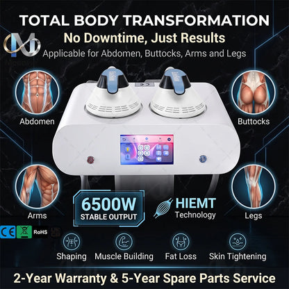 2026 Advanced EMS RF Body Shaping Device 200HZ Dual Handle Fat Reduction Body Slimming Muscle Building Machine for Beauty Studio