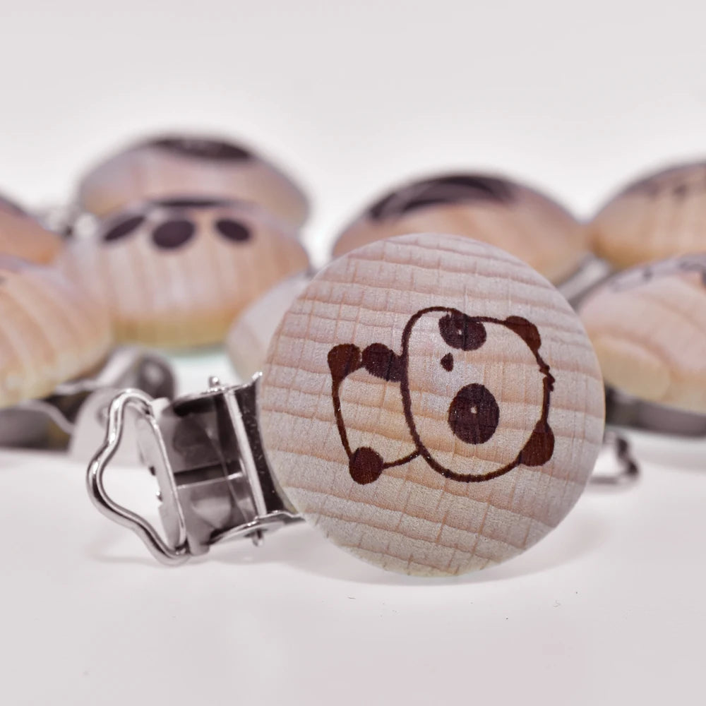 Mabochewing 20pcs 30mm 35mm Natural Beech Wood Clips for Baby Mobile Chewing Pacifier Chain