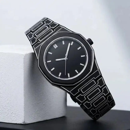 Rebirth Octagonal Comic-Style Watch, Two-Dimensional Line Art Quartz Watch, Simple Unisex Waterproof Watch for Both Men and Women