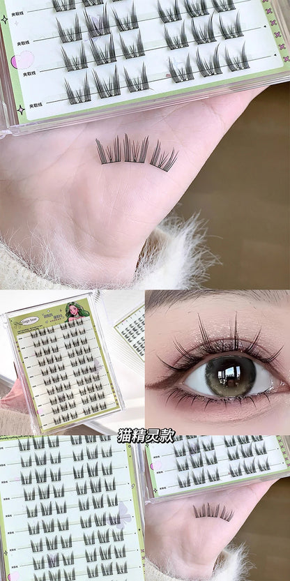 No-Glue False Eyelashes Easy 3-Step Application Natural Glue-free False Eyelashes DIY Lashes for Beginners with Sunflower Desig