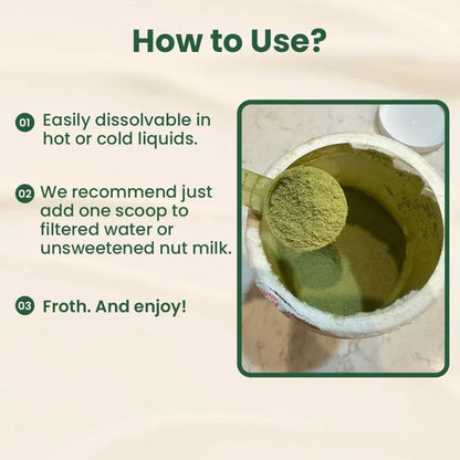 Matcha Collagen Powder with Marine Collagen Organic Green Tea Drink Mix Daily Beauty Wellness Support Gluten Free 30 Servings