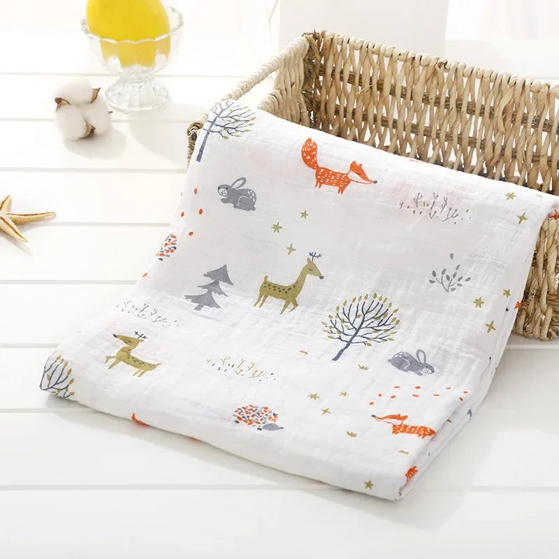 120cm*110cm Swaddle Blanket Baby Cotton Muslin Wrap Baby Blankets Newborn Swaddle Bedding