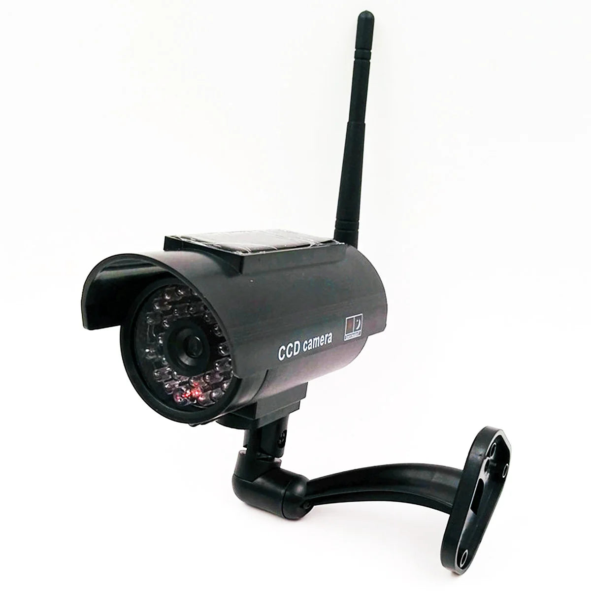 Aumengear Solar Powered Fake Security Camera, Bullet Dummy Security Camera Simulated Surveillance System with Red Flashing Light