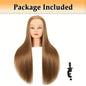 Realistic Mannequin Head With Synthetic Hair Versatile Beauty Training Aid For Hairstylist Makeup Practice Headdoll With Stand
