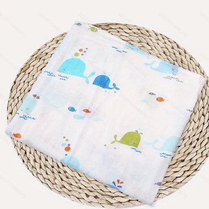 Newborn soft 100% muslin cotton swaddlle blanket infant baby wrap bath towel cover blanket 120x110cm