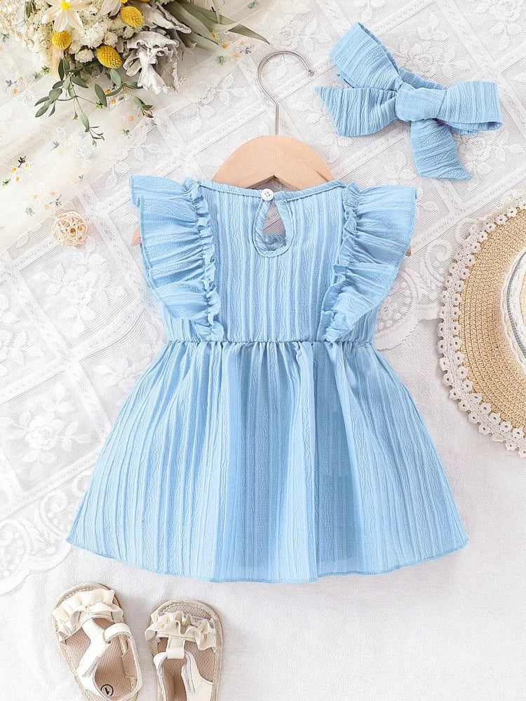 Newborn Baby Girl's Bow Sleeveless Christmas Dress Infant Cute Princess Birthday Party Dresses Toddler Clothing for 0-24 Months