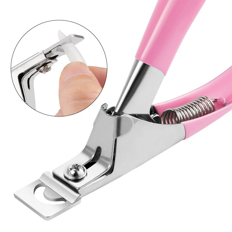 Professional Fake Nail Cutter Nail Cipper Tips Cutter U Type Acrylic Fake Nail Edge Trimmer Stainless Steel Nail Manicure Tools