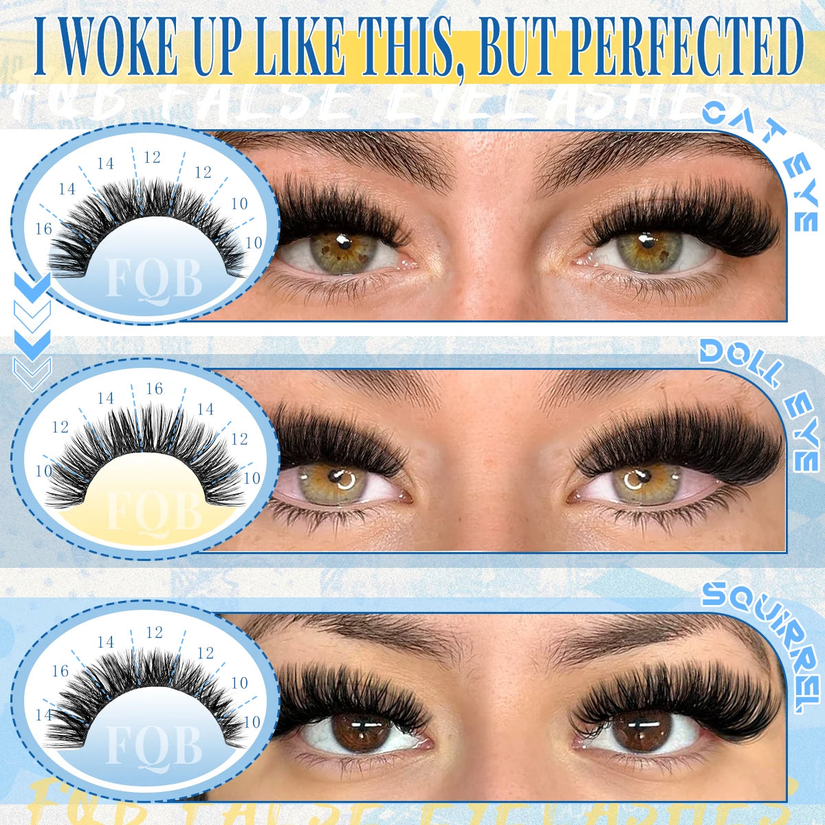 0.07mm DIY 5D Fluffy Lash Clusters 60D 80D 100D Thick Eyelash Clusters D Curl Wispy Individual Lashes 10-16mm Eyelash Extension