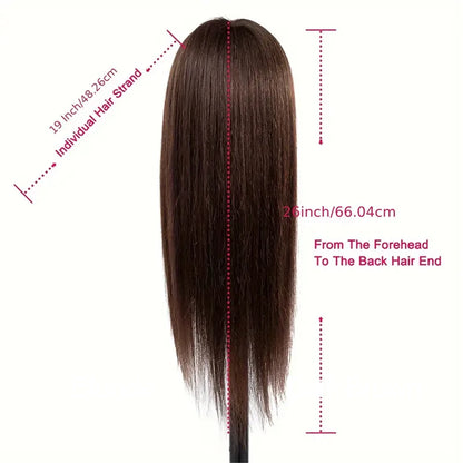 Realistic Mannequin Head With Synthetic Hair Versatile Beauty Training Aid For Hairstylist Makeup Practice Headdoll With Stand