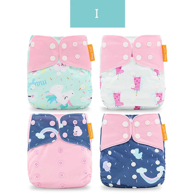 Kangobaby #My Soft Life# 4pcs Set Suede Cloth Baby Cloth Diaper Reusable Washable Newborn Nappies