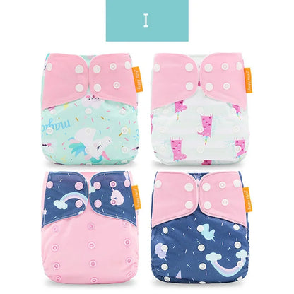 Kangobaby #My Soft Life# 4pcs Set Suede Cloth Baby Cloth Diaper Reusable Washable Newborn Nappies