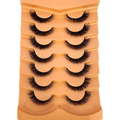 NEW 7pairs 8D Mink Lashes Natural Short False Eyelashes Mink Eyelashes 3D Mink Lashes Wispy HandMade Full Strip Lashes  Makeup
