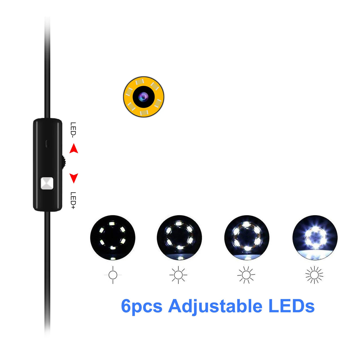 5.5MM Android Endoscope Camera 3 IN1 Micro USB Type C Borescope Mini Camera Waterproof LED Car Inspection For HUAWEI XIAOMI PC