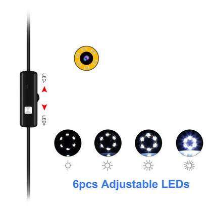 5.5MM Android Endoscope Camera 3 IN1 Micro USB Type C Borescope Mini Camera Waterproof LED Car Inspection For HUAWEI XIAOMI PC