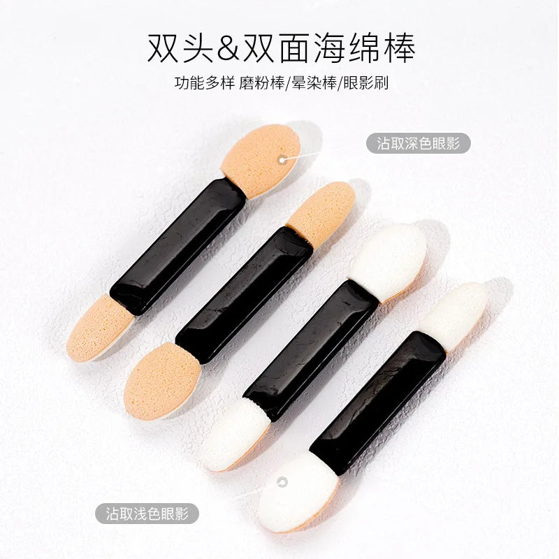 10/30/50/200/500/1000pcs Double Ended Sponge Nail Art Powder Brush Multifunctional Eyeshadow Brush Portable Makeup Manicure Tool