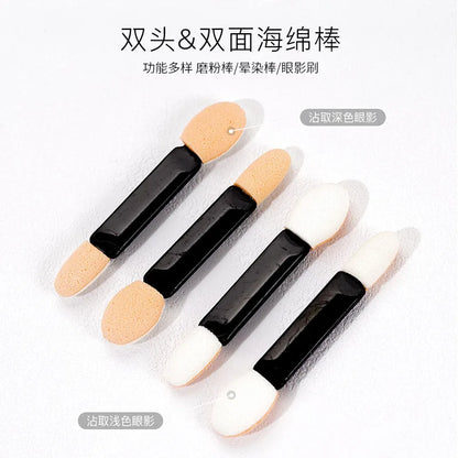 10/30/50/200/500/1000pcs Double Ended Sponge Nail Art Powder Brush Multifunctional Eyeshadow Brush Portable Makeup Manicure Tool