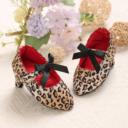2026 New Infant Newborn Baby Girl High Heels Shoes Princess Bow First Birthday Party Shoes Photo Props Shoes 0-12M