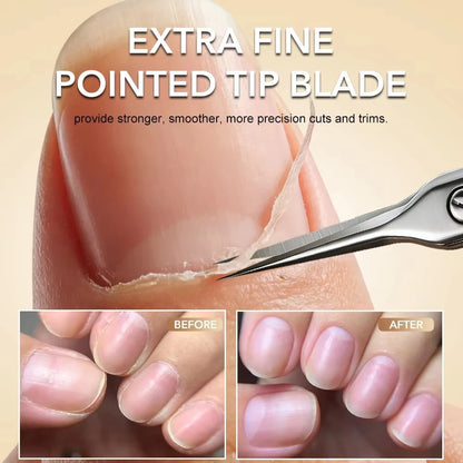 Professional Russian Manicure Scissors Cuticle Regrowth Cut Curved Tip Nail Pedicure Grooming Stainless Steel Dead Skin Remover
