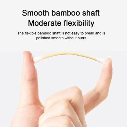 1000Count Cotton Swabs Cotton Swabs for Ears Double Round Bamboo Sticks Cotton Buds Suitable for Makeup and Cleaning HZM01