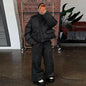 Stripe Women's Padded Cotton Coats Pant Suit Hooded Zipper Puffer Coat Loose Thick Pants 2026 Fashion Lady Autumn Winter Ski Set