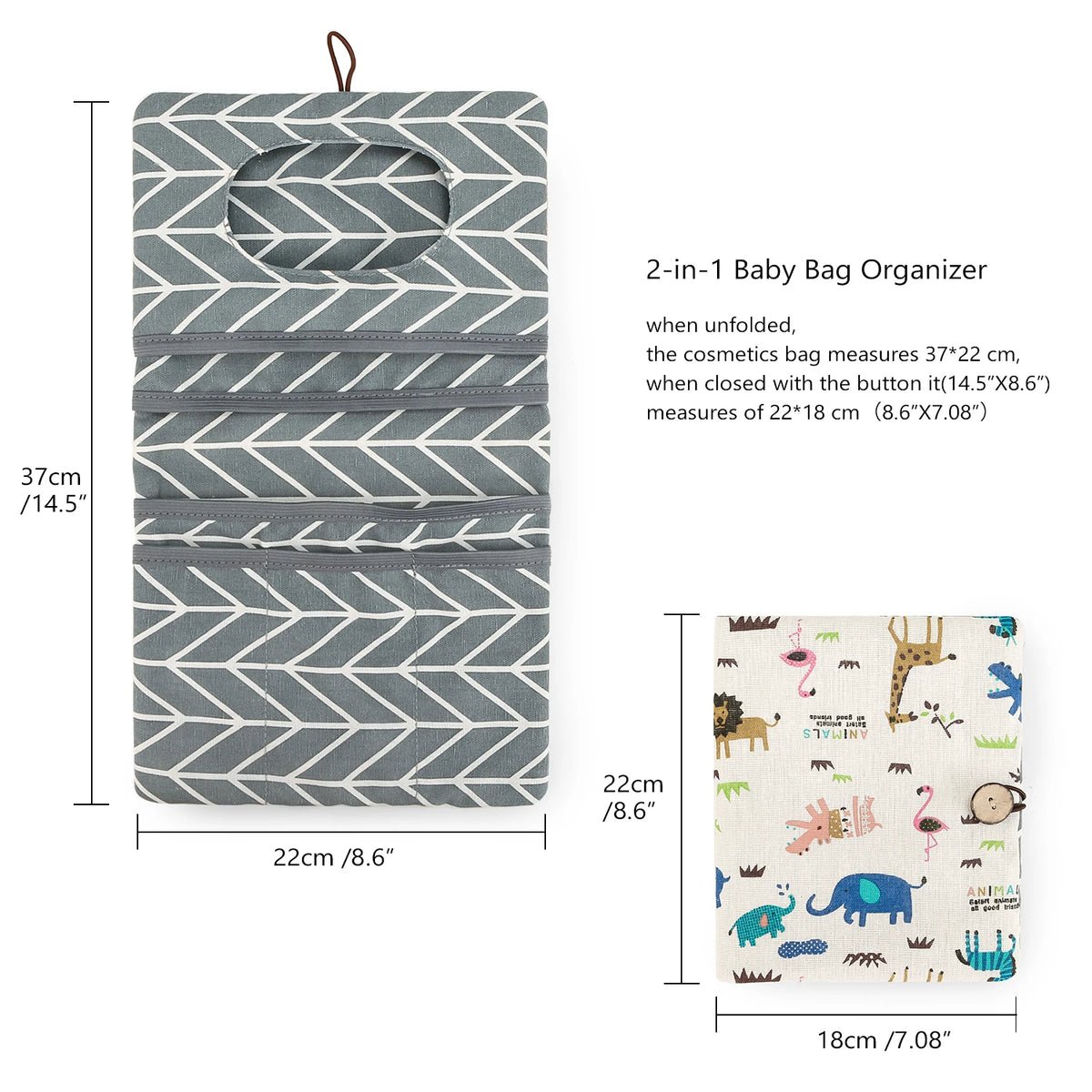 Travel Diaper Bag Diaper Compartment Diaper Organizers Diaper Holder Portable Button Diaper Container Polyester Cotton Baby Stor