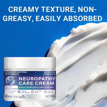 Water Ice Levin Maximum Strength Neuropathy Cream - with Natural Ingredients (Arnica, Msm, Aloe) for Intensive 72-Hour Hydration