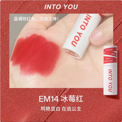 INTO YOU Lip Mud Heroine Matte Velvet Lip and Cheek Dual-use Lip Mud Soft Fog Smooth Blush INTOYOU Lip Lipstick Makeup