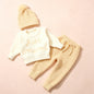 Ylsteed 3 Pcs Set Knitting Newborn Boy Photography Clothes "Just Arrived" Embroidery Khaki Baby Outfits Sweater Baby Shower Gift