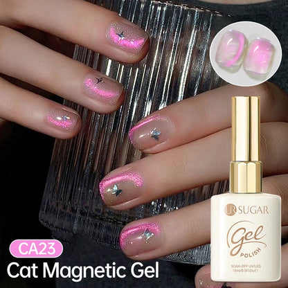 UR SUGAR 15ml Jelly Pink Cat Magnetic Gel Nail Polish Glitter ICE Soak Off Ceramic UV Gel Semi-permanent Nail Supplies Manicure
