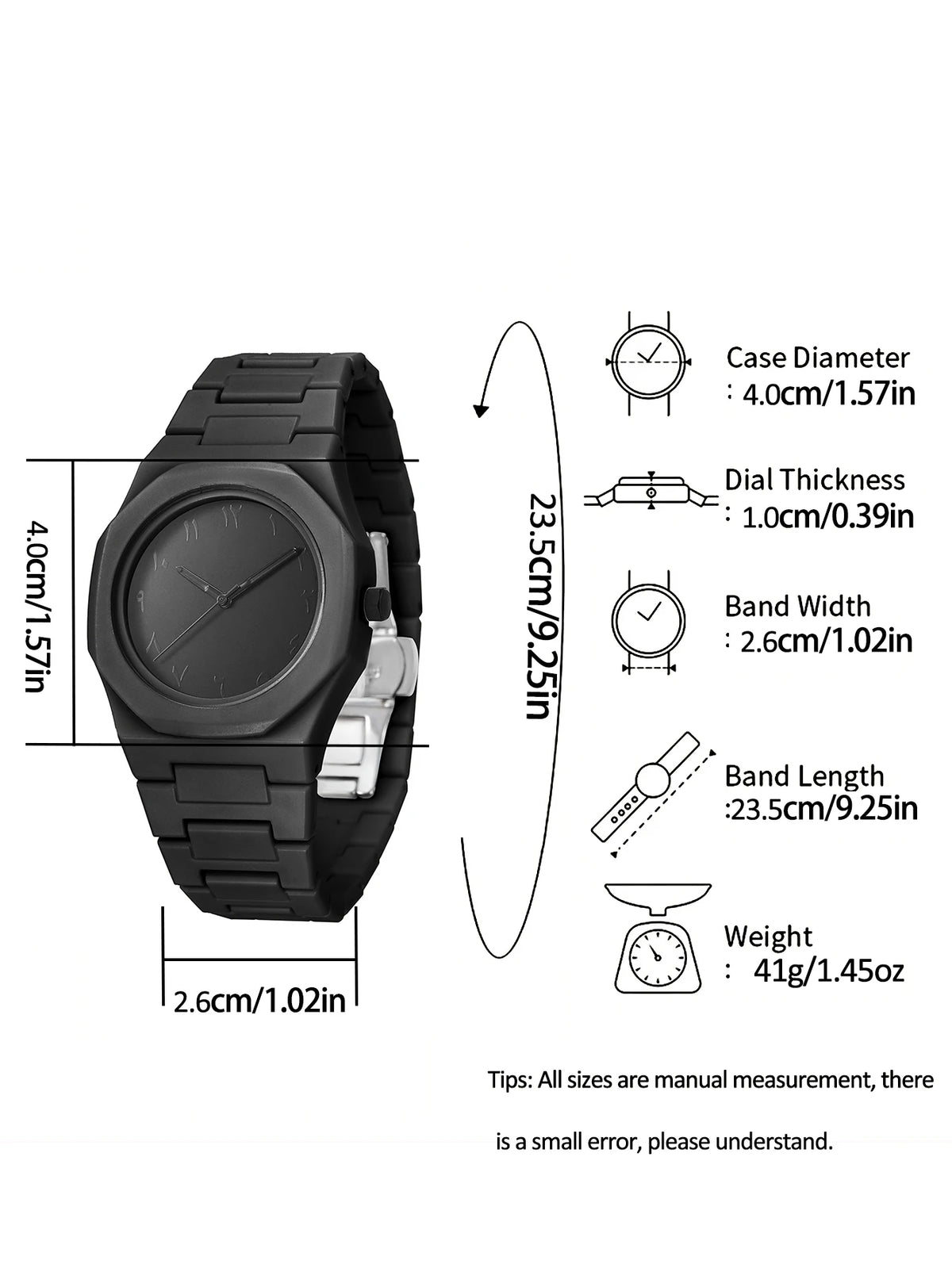 Men's Silicone Quartz Watch Casual Set Birthday Gift for Father No Box Included Fashionable Timepiece for Casual Wear