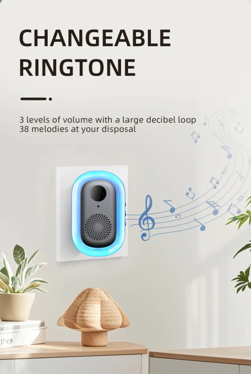 IP65 Waterproof Outdoor Wireless Doorbell with Solar Rain Cover Camera Tuya Eye Digital Door Peepholes Smart Home Video Intercom