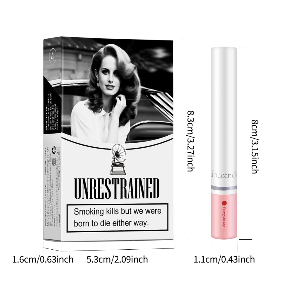 4PCS/Set Creative Cigarette Lipstick Set Matte Long Lasting Waterproof Matt Lip Stick Tube Nude Red Velvet Lip Tint Makeup
