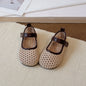 Spring Girl's Casual Shoes Mesh Hook-loop Chic Daily Kid's Flat Shoe Solid Colors Anti-slip Breathable Light Comfy Children Shoe