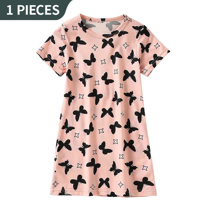 1/2 Piece Children's Sweet And Lovely Straight Skirt Loose And Comfortable Girl's Home Skirt Casual Round Neck Plus Size Skirt