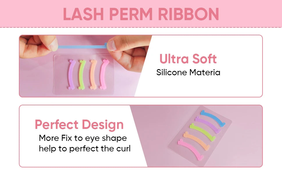 Lomansa 5 Color 10pc Silicone Eyelash Rods Softening Colorful Lash Lift Ribbon Perm Multi-Functional Eyelash Lifting Makeup Tool