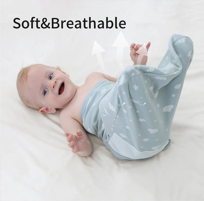 INSULAR Baby 100% Cotton Swaddling Cloth With Caps Envelope Type Newborn Cartoon Envelope Anti-Startle Adjustable Bedding Item