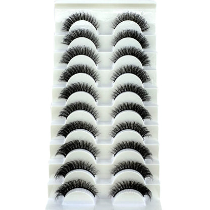 New Cat Eye Artificial Mink Eyelash 3D Curling Natural and Realistic Messy Tail Eye Extended Soft Eyelash