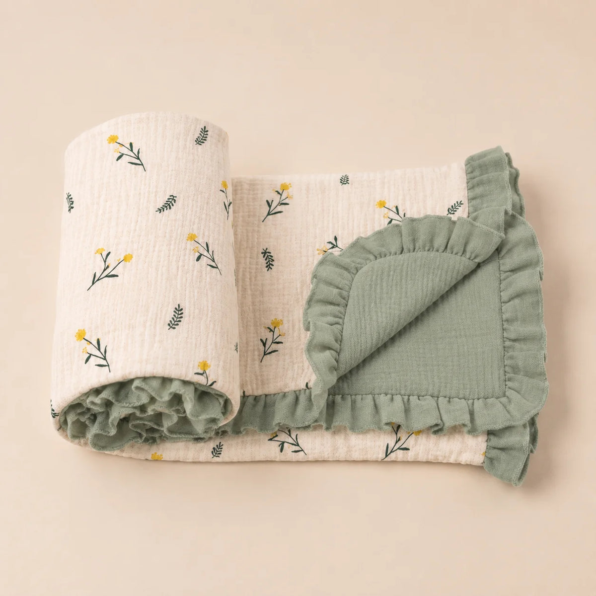 1PCS Soft Breathable Newborn Swaddle Blanket with Lace Edge Versatile Baby Wrap for Carriage Cover And Nursery Room Blanket Suit