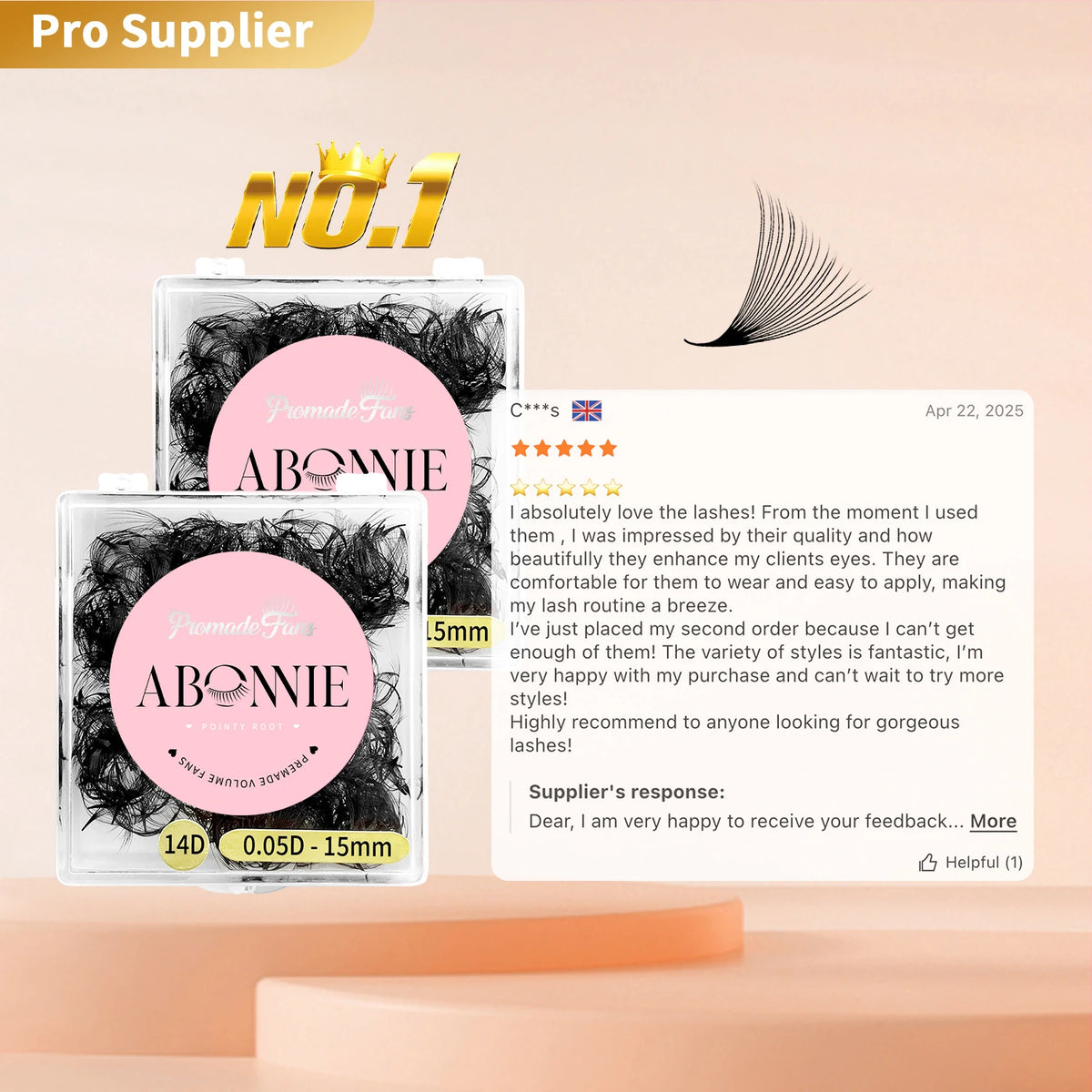 ABONNIE 500 Fans Loose Fan 6D-20D Pointy Base Premade Fans Sharp Thin Slim Medium Stem Volume Russian Eyelashes Extensions