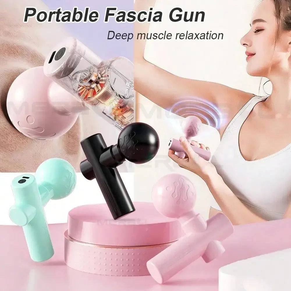 Mini Massage Gun Fascia Machine Muscle Relaxation Vibrating Gun Portable Rod Massage Fitness Equipment Neck Body Fascia Gun