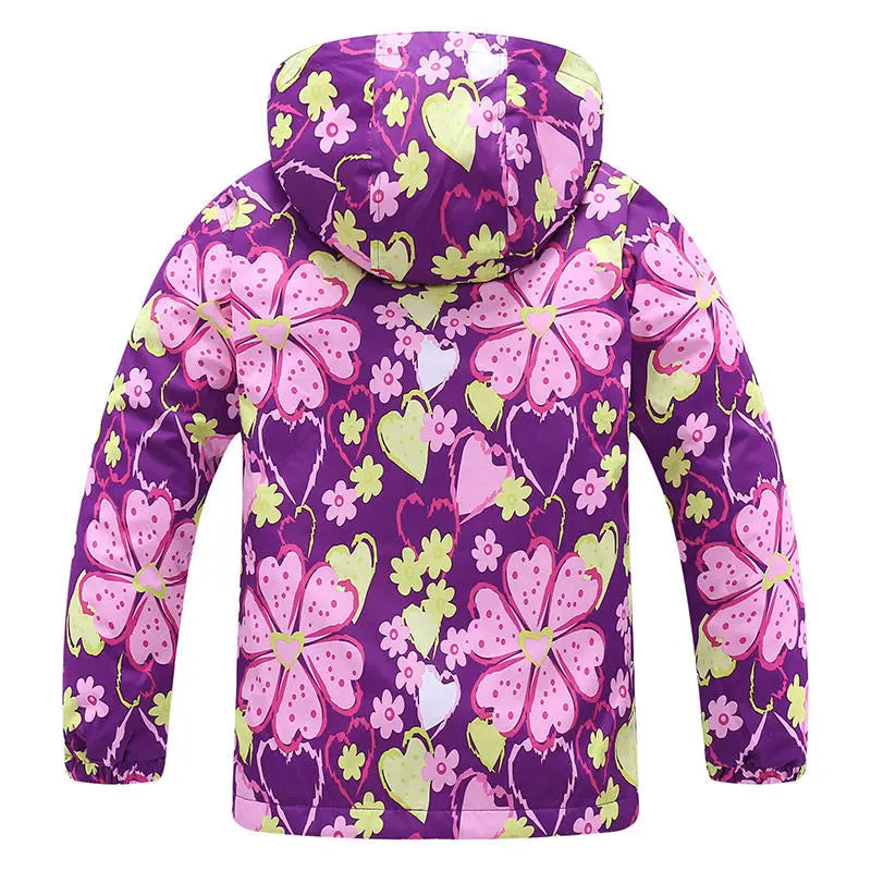 Dubbped Girl Polar Fleece Waterproof Jacket Spring Autumn Children Coats Sport Casual Kids Jackets Double-deck Windproof Jackets