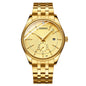 CHENXI Luxury Brand Casual Couple Watch Golden Stainless Steel Quartz Watch for Men's and Women's Waterproof Luminous Wristwatch