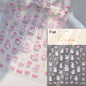 Pink Translucent Peach Jelly Texture 5D Soft Embossed Reliefs Self Adhesive Nail Art Stickers Cute Fruits 3D Manicure Decals