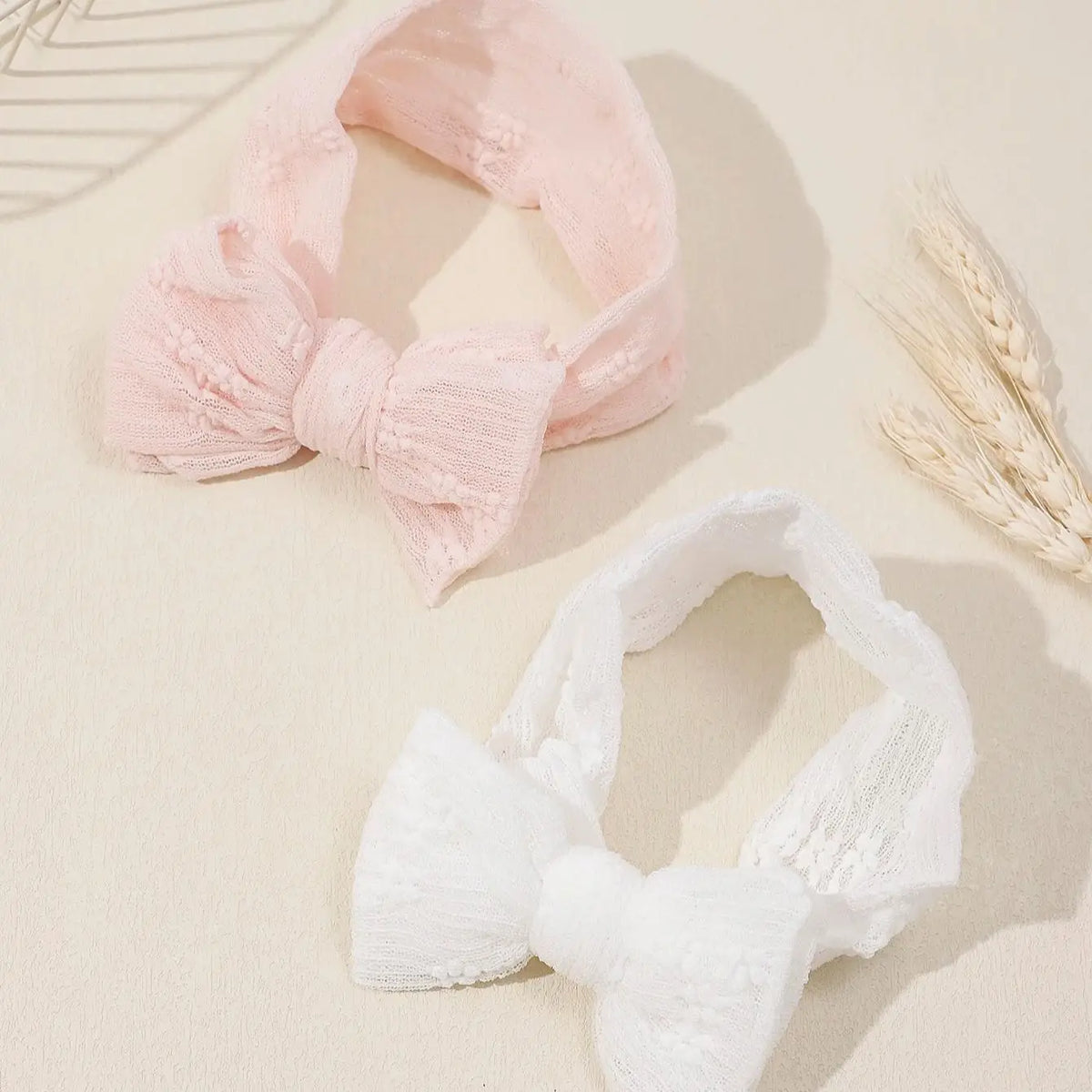 3pcs/set Baby Girl Headband Double Mesh Bows Hairband Soft Turban Lovely Bow Kids Headwear Hair Accessories for Newborn Infant