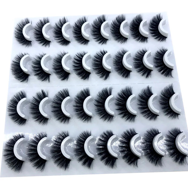 16 Pairs 3D Mink Lashes Natural False Eyelashes Dramatic Volume Fake Lashes Makeup Eyelash Extension Silk Eyelashes